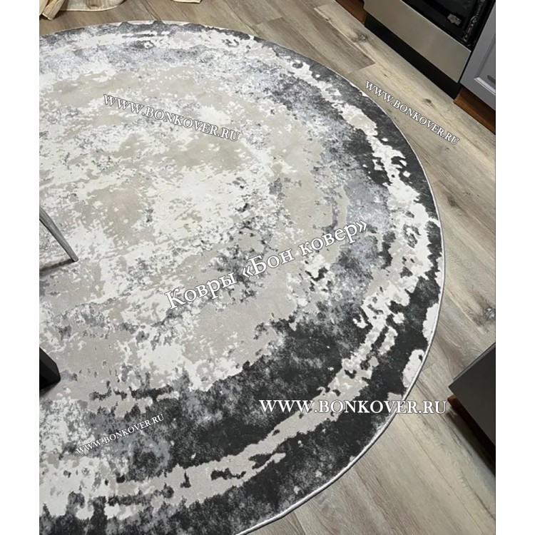 Ковер в гостиную дизайн 08 Серый Круг